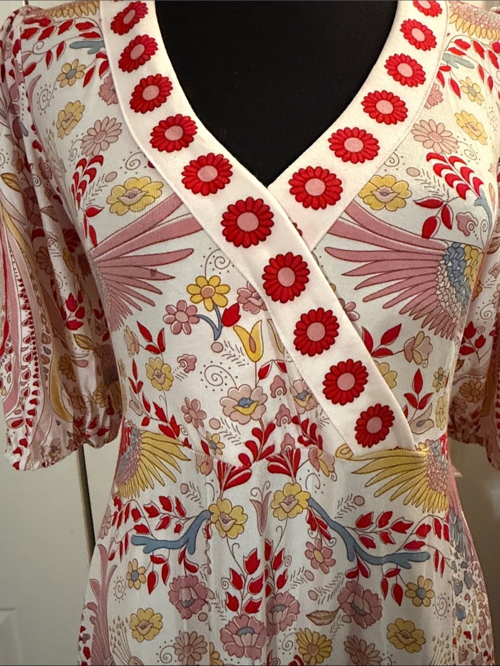 Boden Pink Multicolor Bird & Floral Maxi Dress - Picture 3 of 9